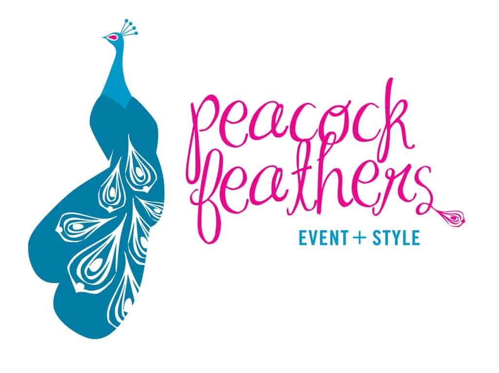 peacock feathers event + style logo.