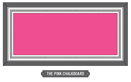 the pink chalkboard.