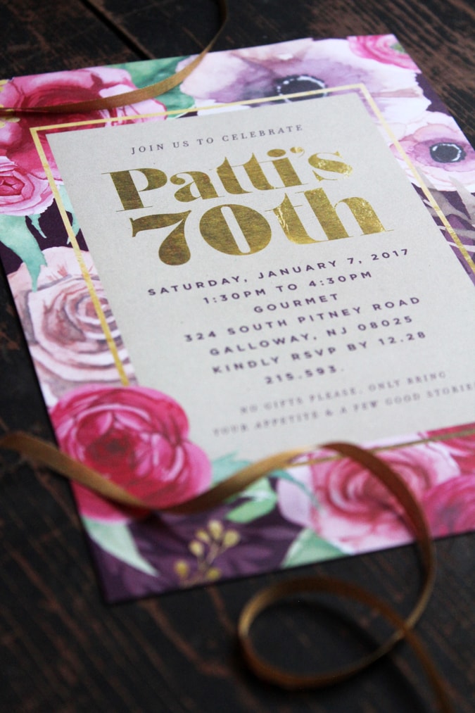 2-loveleigh-invitations-faux-gold-foil-watercolor-florals-70th-birthday-invite-1