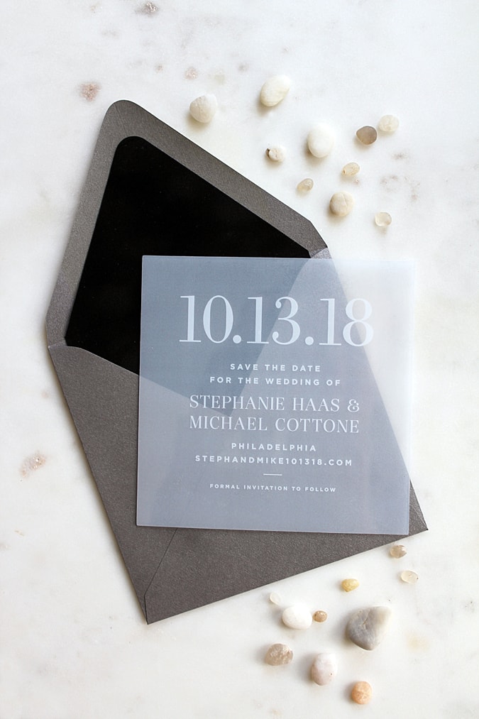 loveleigh-invitations-frosted-acrylic-white-ink-philadelphia-wedding-modern-save-the-date-1b