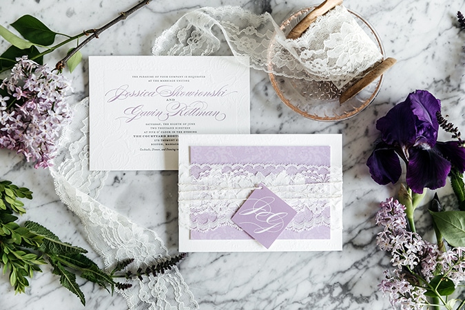 loveleigh-lace-letterpress-lavender-wedding-invitation-1